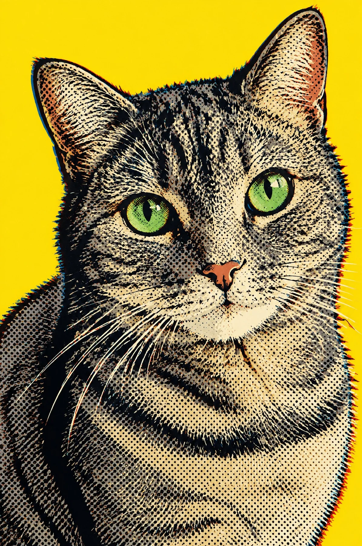 Pop Art portrait of a cat